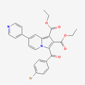 molecular formula C26H21BrN2O5 B11962688 Diethyl 3-(4-bromobenzoyl)-7-(4-pyridinyl)-1,2-indolizinedicarboxylate CAS No. 853319-43-4