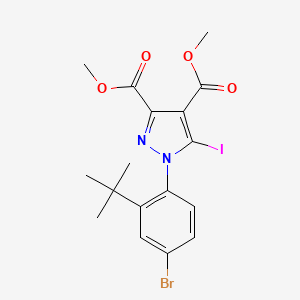 molecular formula C17H18BrIN2O4 B11962704 Dimethyl 1-(4-bromo-2-(tert-butyl)phenyl)-5-iodo-1H-pyrazole-3,4-dicarboxylate CAS No. 853348-99-9