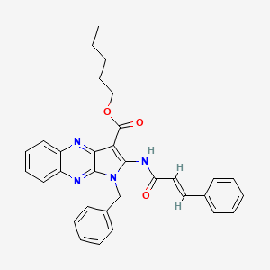 molecular formula C32H30N4O3 B11962749 Pentyl 1-benzyl-2-(cinnamoylamino)-1H-pyrrolo(2,3-B)quinoxaline-3-carboxylate 