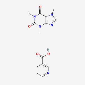 molecular formula C14H15N5O4 B11962753 1,3,7-trimethyl-2,3,6,7-tetrahydro-1H-purine-2,6-dione; pyridine-3-carboxylic acid 