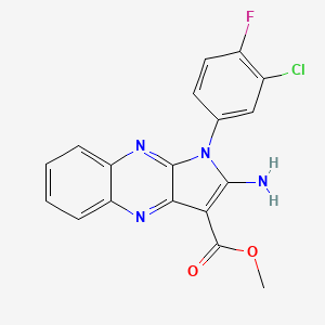 molecular formula C18H12ClFN4O2 B11962793 methyl 2-amino-1-(3-chloro-4-fluorophenyl)-1H-pyrrolo[2,3-b]quinoxaline-3-carboxylate 