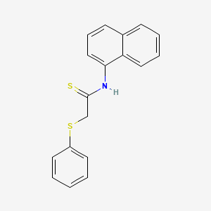 molecular formula C18H15NS2 B11962834 N-(Naphthalen-1-yl)-2-(phenylthio)ethanethioamide 