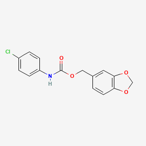 molecular formula C15H12ClNO4 B11962846 Piperonyl N-(4-chlorophenyl)carbamate CAS No. 6664-62-6