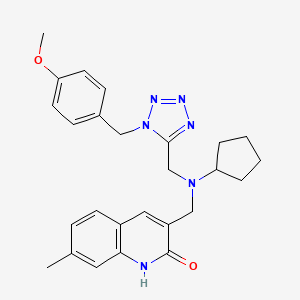 3-[[cyclopentyl-[[1-[(4-methoxyphenyl)methyl]-5-tetrazolyl]methyl]amino]methyl]-7-methyl-1H-quinolin-2-one