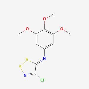 molecular formula C11H11ClN2O3S2 B1196297 (5Z)-4-CHLORO-N-(3,4,5-TRIMETHOXYPHENYL)-5H-1,2,3-DITHIAZOL-5-IMINE 