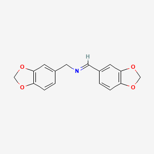 molecular formula C16H13NO4 B11963309 N-(1,3-Benzodioxol-5-ylmethyl)-N-(1,3-benzodioxol-5-ylmethylene)amine CAS No. 83471-17-4