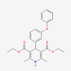 molecular formula C25H27NO5 B11963330 Diethyl 2,6-dimethyl-4-(3-phenoxyphenyl)-1,4-dihydropyridine-3,5-dicarboxylate 