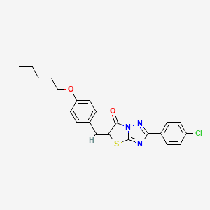 molecular formula C22H20ClN3O2S B11963392 (5E)-2-(4-chlorophenyl)-5-[4-(pentyloxy)benzylidene][1,3]thiazolo[3,2-b][1,2,4]triazol-6(5H)-one 