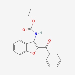 molecular formula C18H15NO4 B11963472 Carbamic acid, (2-benzoyl-3-benzofuranyl)-, ethyl ester CAS No. 88737-32-0