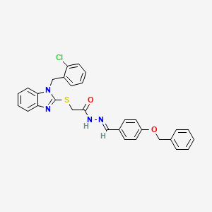 molecular formula C30H25ClN4O2S B11963500 N'-{(E)-[4-(benzyloxy)phenyl]methylidene}-2-{[1-(2-chlorobenzyl)-1H-benzimidazol-2-yl]sulfanyl}acetohydrazide 