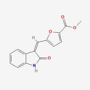 molecular formula C15H11NO4 B11963509 Methyl 5-((2-oxo-1,2-dihydro-3H-indol-3-ylidene)methyl)-2-furoate CAS No. 853356-20-4