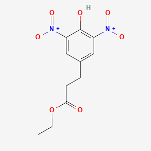 molecular formula C11H12N2O7 B11963530 Ethyl 3-(4-hydroxy-3,5-dinitrophenyl)propanoate CAS No. 81650-04-6