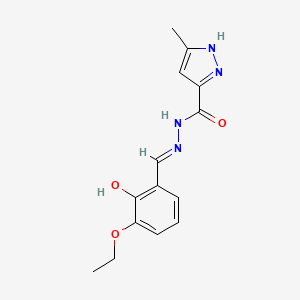 molecular formula C14H16N4O3 B11963549 N'-[(E)-(3-ethoxy-2-hydroxyphenyl)methylidene]-3-methyl-1H-pyrazole-5-carbohydrazide 