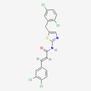 molecular formula C19H12Cl4N2OS B11963557 N-(5-(2,5-Dichlorobenzyl)-1,3-thiazol-2-YL)-3-(3,4-dichlorophenyl)acrylamide 