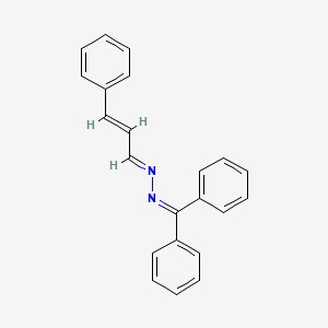 molecular formula C22H18N2 B11963616 Benzophenone, azine with cinnamaldehyde CAS No. 17537-06-3