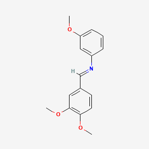 molecular formula C16H17NO3 B11963633 N-Veratrylidene-M-anisidine 