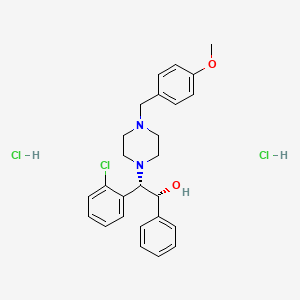 1-Piperazineethanol, beta-(2-chlorophenyl)-4-((4-methoxyphenyl)methyl)-alpha-phenyl-, dihydrochloride, (R*,S*)-