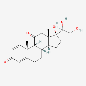 molecular formula C21H28O5 B1196388 Pregna-1,4-diene-3,11-dione, 17,20,21-trihydroxy- CAS No. 2899-94-7
