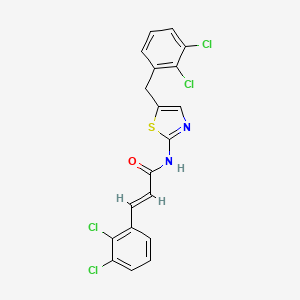 molecular formula C19H12Cl4N2OS B11963920 N-(5-(2,3-Dichlorobenzyl)-1,3-thiazol-2-YL)-3-(2,3-dichlorophenyl)acrylamide 