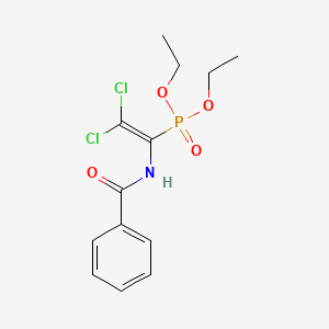 molecular formula C13H16Cl2NO4P B11963968 Phosphonic acid, [1-(benzoylamino)-2,2-dichloroethenyl]-, diethyl ester CAS No. 50966-09-1