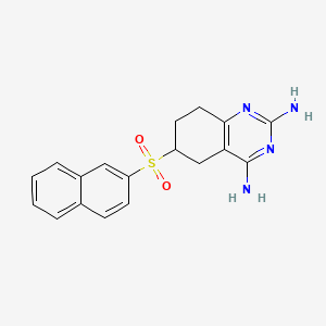 molecular formula C18H18N4O2S B1196407 6-Naphthalen-2-ylsulfonyl-5,6,7,8-tetrahydroquinazoline-2,4-diamine CAS No. 60368-04-9