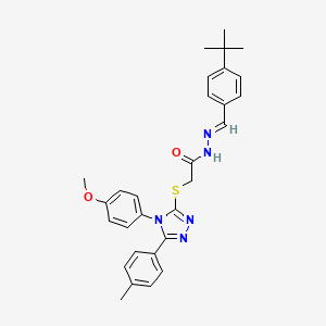 molecular formula C29H31N5O2S B11964225 N'-[(E)-(4-tert-butylphenyl)methylidene]-2-{[4-(4-methoxyphenyl)-5-(4-methylphenyl)-4H-1,2,4-triazol-3-yl]sulfanyl}acetohydrazide 