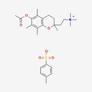 2-(6-Acetyloxy-2,5,7,8-tetramethyl-3,4-dihydrochromen-2-yl)ethyl-trimethylazanium;4-methylbenzenesulfonate