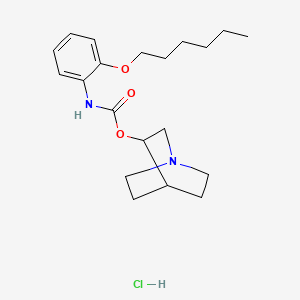 molecular formula C20H31ClN2O3 B11964318 Carbamic acid, (2-(hexyloxy)phenyl)-, 1-azabicyclo(2.2.2)oct-3-yl ester, monohydrochloride CAS No. 151643-50-4
