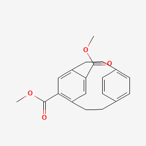 molecular formula C20H20O4 B11964460 Tricyclo(8.2.2.2(4,7))hexadeca-hexaene-5,15-dicarboxylic acid dimethyl ester CAS No. 54100-55-9