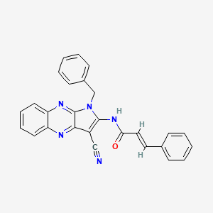 molecular formula C27H19N5O B11964481 N-(1-Benzyl-3-cyano-1H-pyrrolo(2,3-B)quinoxalin-2-YL)-3-phenylacrylamide 