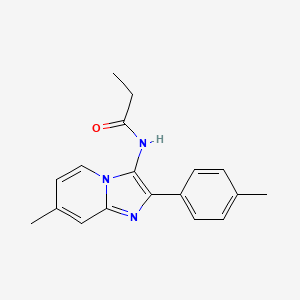 molecular formula C18H19N3O B11964501 N-[7-methyl-2-(4-methylphenyl)imidazo[1,2-a]pyridin-3-yl]propanamide 