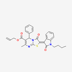 molecular formula C29H27N3O4S B11964581 allyl (2Z)-2-(1-butyl-2-oxo-1,2-dihydro-3H-indol-3-ylidene)-7-methyl-3-oxo-5-phenyl-2,3-dihydro-5H-[1,3]thiazolo[3,2-a]pyrimidine-6-carboxylate 