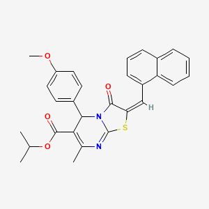 molecular formula C29H26N2O4S B11964604 Isopropyl (2E)-5-(4-methoxyphenyl)-7-methyl-2-(1-naphthylmethylene)-3-oxo-2,3-dihydro-5H-[1,3]thiazolo[3,2-A]pyrimidine-6-carboxylate 