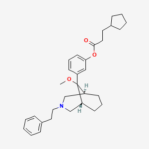 3-(beta-Phenylethyl)-9beta-methoxy-9-alpha-(m-(1-cyclopentyl-propionoxyphenyl))-3-azabicyclo(3,3,1)nonane