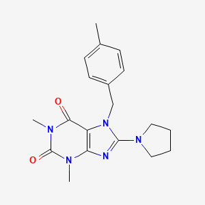 molecular formula C19H23N5O2 B11964702 1,3-dimethyl-7-(4-methylbenzyl)-8-(pyrrolidin-1-yl)-3,7-dihydro-1H-purine-2,6-dione 
