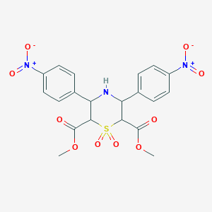 molecular formula C20H19N3O10S B11964808 Dimethyl 3,5-bis(4-nitrophenyl)-2,6-thiomorpholinedicarboxylate 1,1-dioxide 