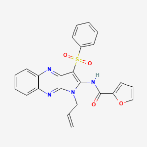 molecular formula C24H18N4O4S B11964843 N-(1-Allyl-3-(phenylsulfonyl)-1H-pyrrolo(2,3-B)quinoxalin-2-YL)-2-furamide 