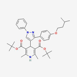 molecular formula C37H47N3O5 B11964852 DI(Tert-butyl) 4-{3-[4-(isopentyloxy)phenyl]-1-phenyl-1H-pyrazol-4-YL}-2,6-dimethyl-1,4-dihydro-3,5-pyridinedicarboxylate 