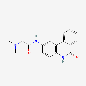 molecular formula C17H17N3O2 B1196489 N~2~,N~2~-Dimethyl-N~1~-(6-oxo-5,6-dihydrophenanthridin-2-YL)glycinamide CAS No. 344458-19-1
