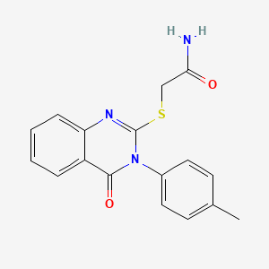 molecular formula C17H15N3O2S B11964894 Acetamide, 2-((3,4-dihydro-3-(4-methylphenyl)-4-oxo-2-quinazolinyl)thio)- CAS No. 134615-85-3