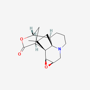 molecular formula C16H21NO3 B1196491 (1R,2S,4R,10S,11R,14S,17S)-15-methyl-3,12-dioxa-6-azahexacyclo[8.4.3.111,14.01,17.02,4.06,17]octadecan-13-one 