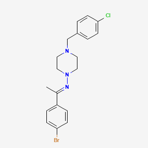 molecular formula C19H21BrClN3 B11964976 N-(1-(4-Bromophenyl)ethylidene)-4-(4-chlorobenzyl)-1-piperazinamine 