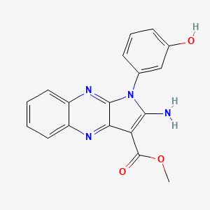 molecular formula C18H14N4O3 B11964984 Methyl 2-amino-1-(3-hydroxyphenyl)pyrrolo[3,2-b]quinoxaline-3-carboxylate 