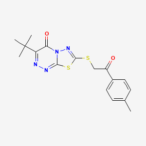 3-Tert-butyl-7-[[2-(4-methylphenyl)-2-oxoethyl]thio]-[1,3,4]thiadiazolo[2,3-c][1,2,4]triazin-4-one