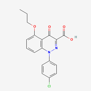 molecular formula C18H15ClN2O4 B1196517 1-(4-Chlorophenyl)-4-oxo-5-propoxy-cinnoline-3-carboxylic acid CAS No. 130561-18-1