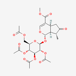 molecular formula C25H32O14 B1196518 7-Dehydrologanin tetraacetate 