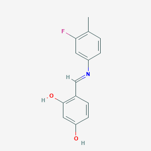 molecular formula C14H12FNO2 B1196531 4-[(3-Fluoro-4-methylanilino)methylidene]-3-hydroxy-1-cyclohexa-2,5-dienone 
