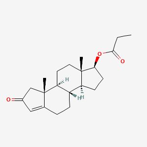 molecular formula C21H30O3 B1196536 17beta-Hydroxy-A-norandrost-3(5)-en-2-one propionate CAS No. 7527-89-1