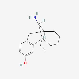 molecular formula C16H23NO B1196543 14-Amino-1-ethyltricyclo[7.4.1.02,7]tetradeca-2(7),3,5-trien-4-ol CAS No. 52437-68-0