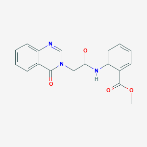 molecular formula C18H15N3O4 B11965582 Methyl 2-(((4-oxo-3(4H)-quinazolinyl)acetyl)amino)benzoate 